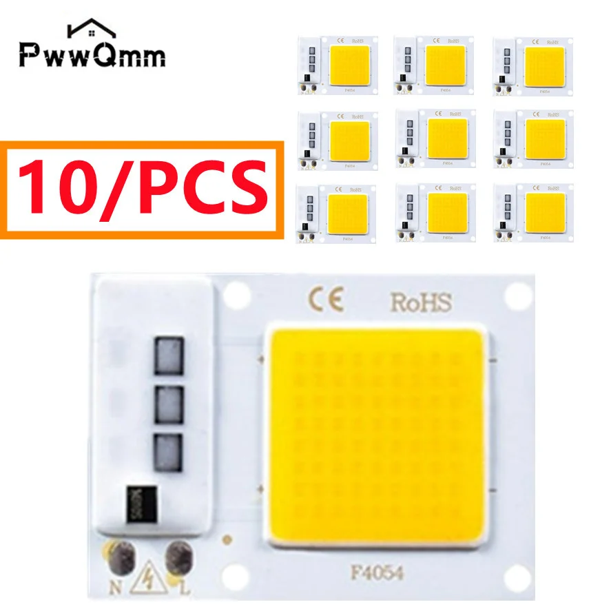 10/PCS AC220V LED Chip 30W 20W 10W COB Chip Smart IC No Need Driver LED Bulb LED Lamp Beads Flood Light Spotlight Diy Lighting