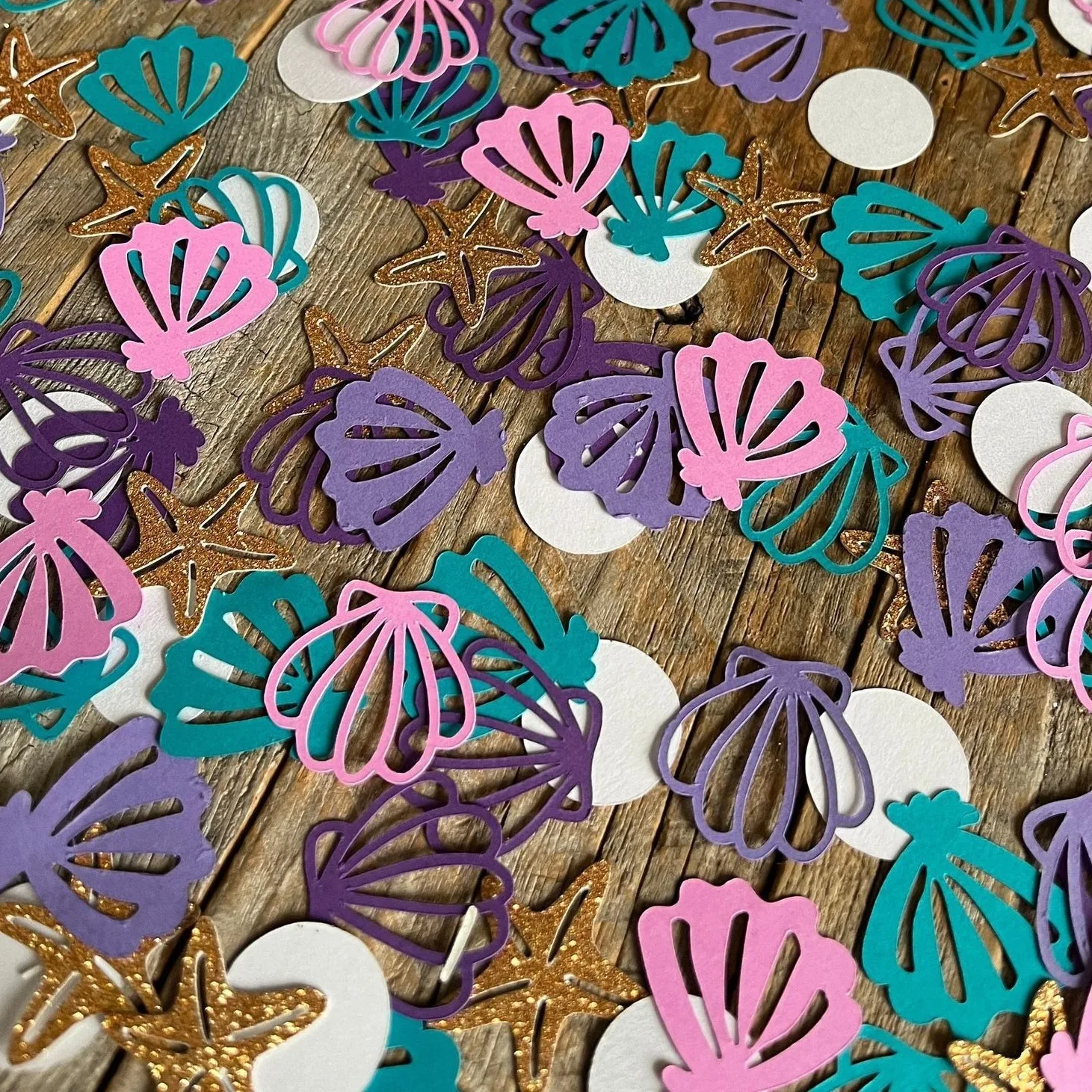 Mermaid Themed Party Confetti Shell Starfish PearlConfetti DIY Decorative Items for Throwing on the Birthday Wedding 100pcs