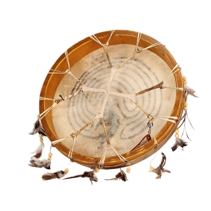 Terre Goat Skin Shaman Drum Indian Drums Sound Therapy Tambourine Meditation Professional Performance Percussion Instruments