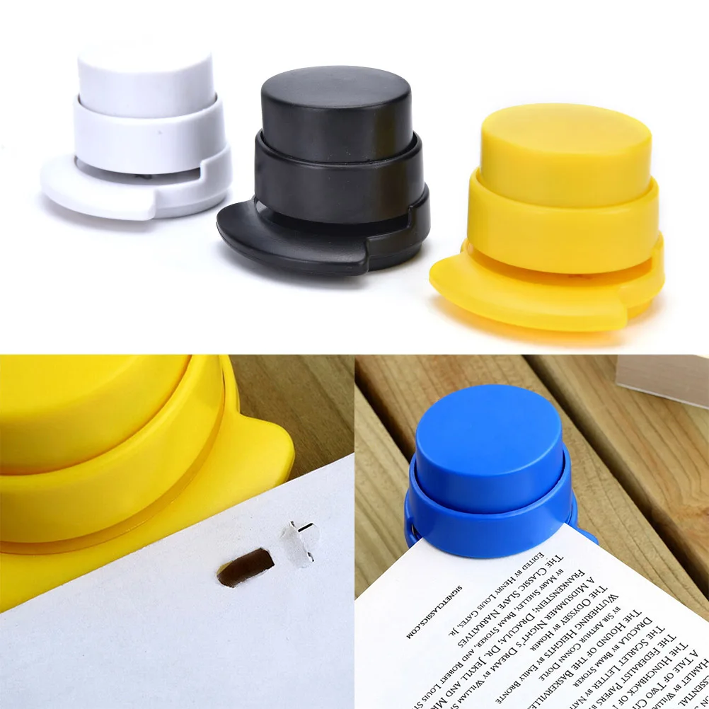 No Nails No Staples Stapling Machine Stapleless Book Paper Stapling Stapler Without Free Staple Stapler Color Random 1pc
