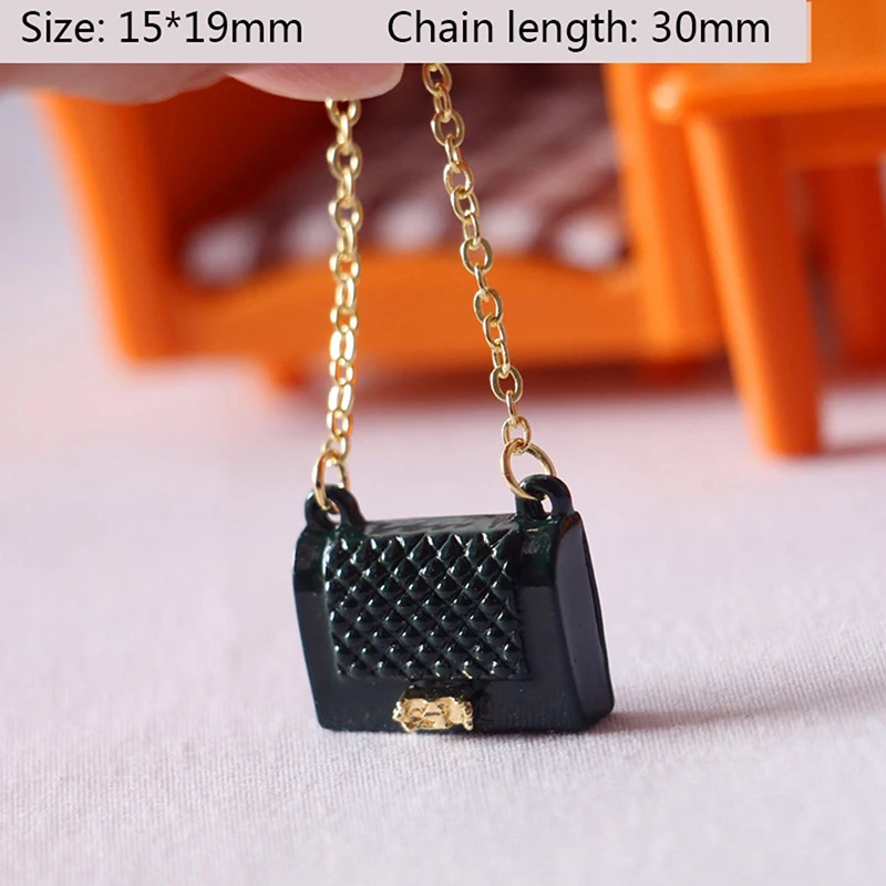1 Pc Metal chain pack Doll Bag Miniature Shopping Handbag for Clothes Accessories 4