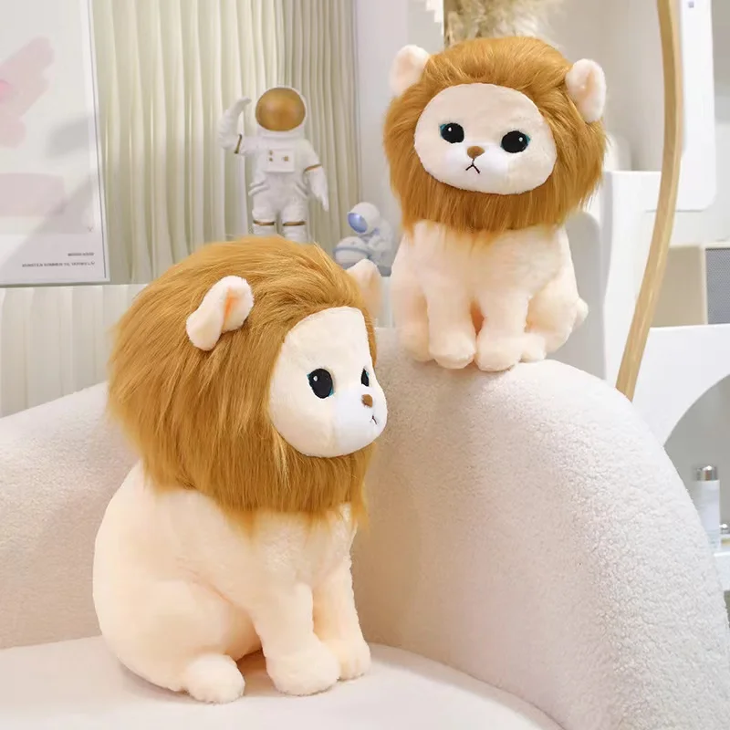 귀여운 봉제 인형, 앉아있는 자세 시뮬레이션, 사자 베개, 부드러운 동물 인형, 어린이 생일 선물, 32 cm, 42cm