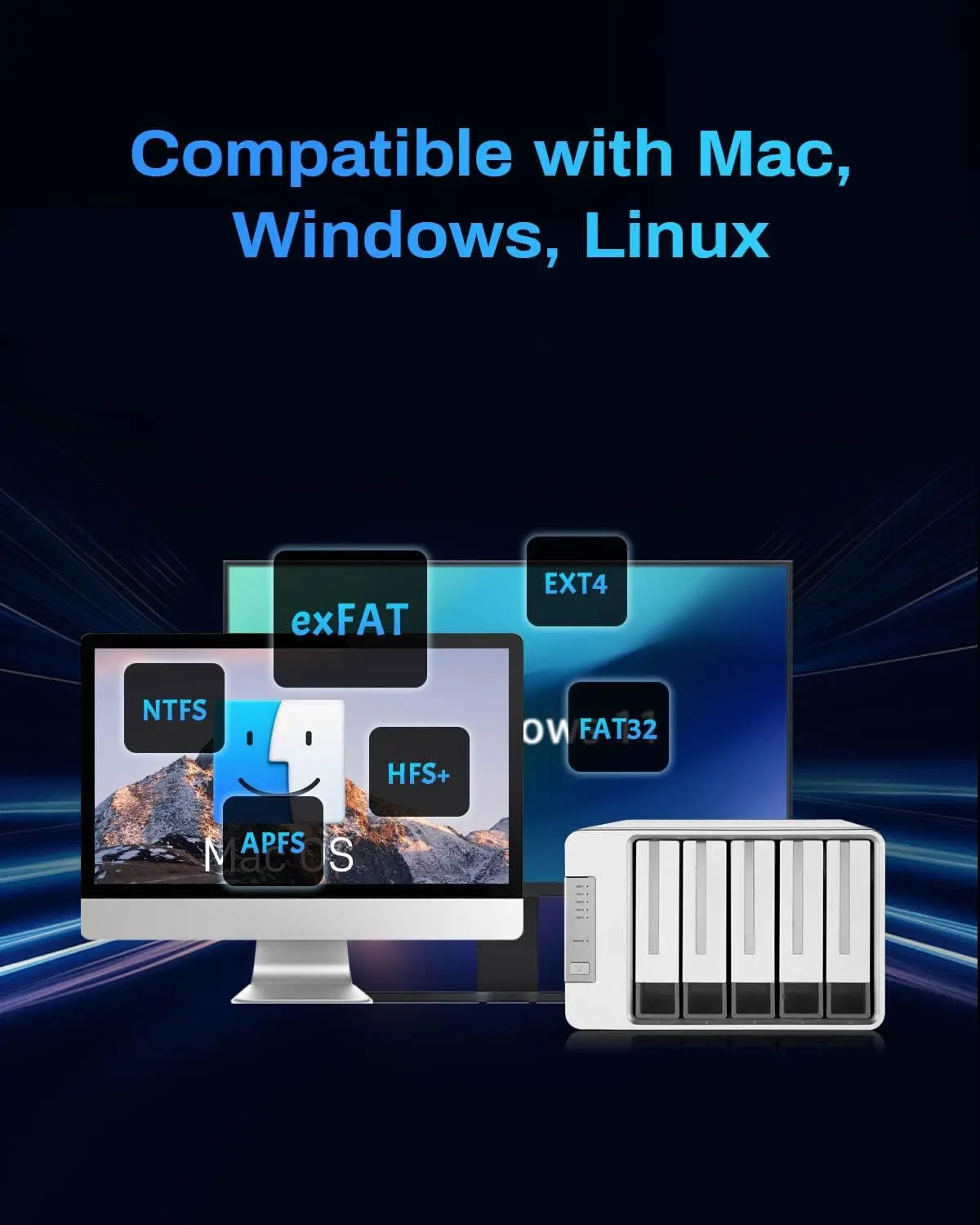 TERRAMASTER D5-310 HDD 인클로저 5베이 하드웨어 레이드 지원, RAID 5, 0, 1, 10, 단일 USB 3.1 타입-C 직접 연결 스토리지