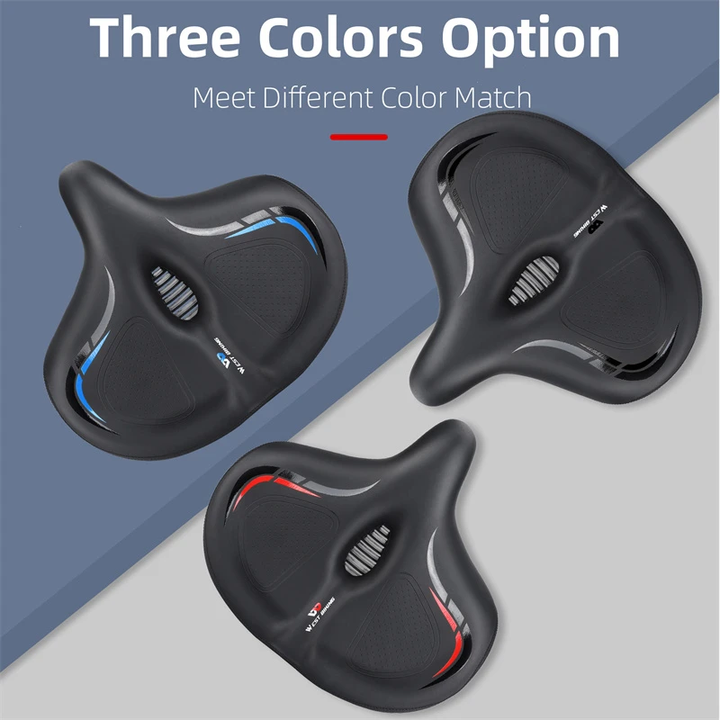 WEST BIKING Widen&Thicken Bicycle Saddle Soft Shock Absorption Oversize Bike Cushion Hollow Breathable MTB Road Cycling Seat bicycle saddle
