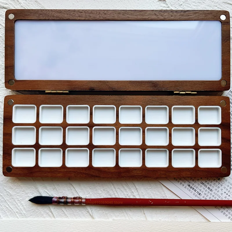 Empty Portable Watercolor Palette 24 Colors 1ML Wooden Watercolor Box Paint Tray Artist Travel Aquarelas Painting Art Supplies paint tray,color palette,watercolor palette