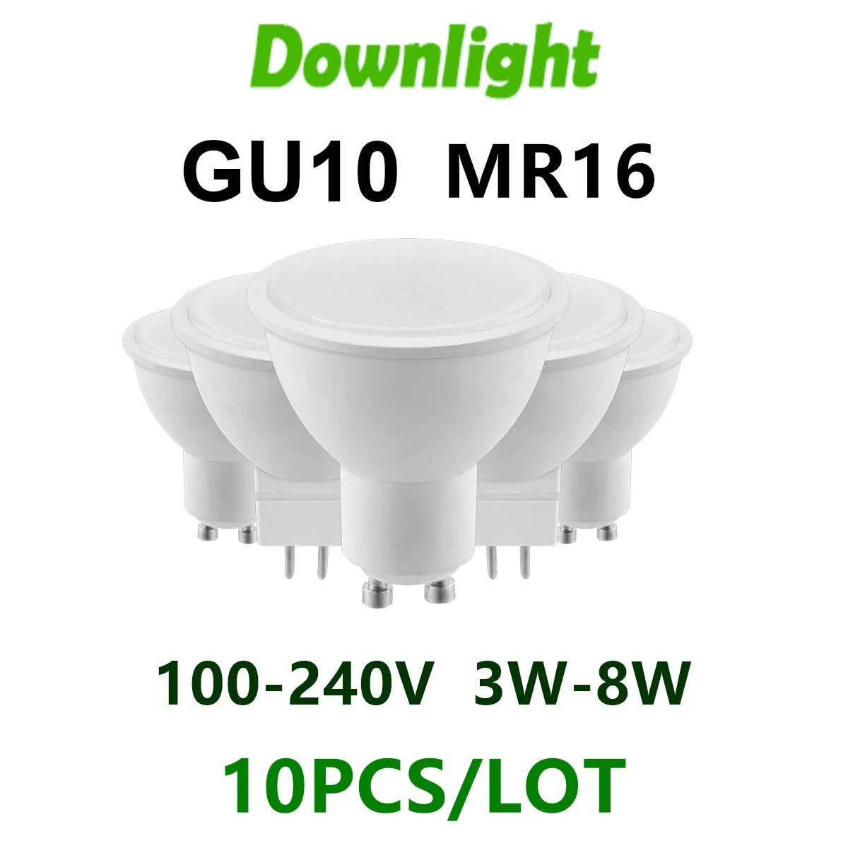 

10PCS LED Spotlight GU10 MR16 GU5.3 AC220V AC110V 3W-8W 38 120 degree high lumen warm white light replace 50W 100W halogen lamp