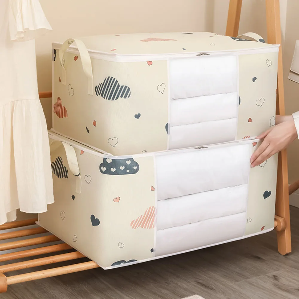 Large Capacity Clothes Storage Bag Organizer with Reinforced Handle Suitable for Blankets Bedding Foldable with Sturdy Zipper 5