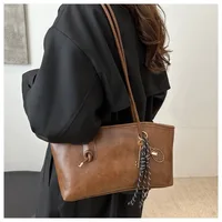 Y2K Trend PU Leather Work Shoulder Bag Large Capacity Simple Female Crossbody Bag Solid Color Commuting Bag Women Female 1