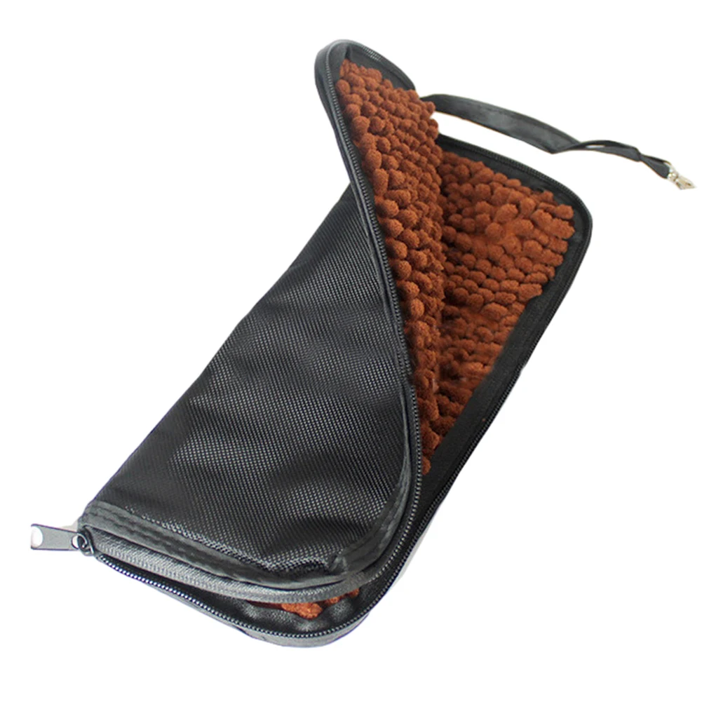 Black Umbrella Cover Portable Umbrella Storage Bag Absorbent Inner Versatile with Zipper&Handle for Commute Work School Business