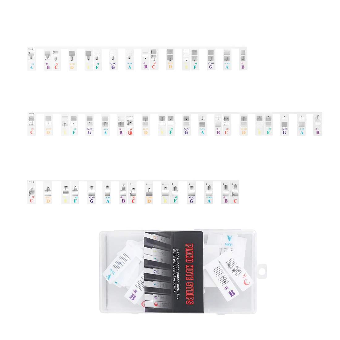 

61/88 Keys Piano Keyboard Stickers Silicone Dust Removable Note Stickers Electronic Keyboard Instruments Piano Accessories