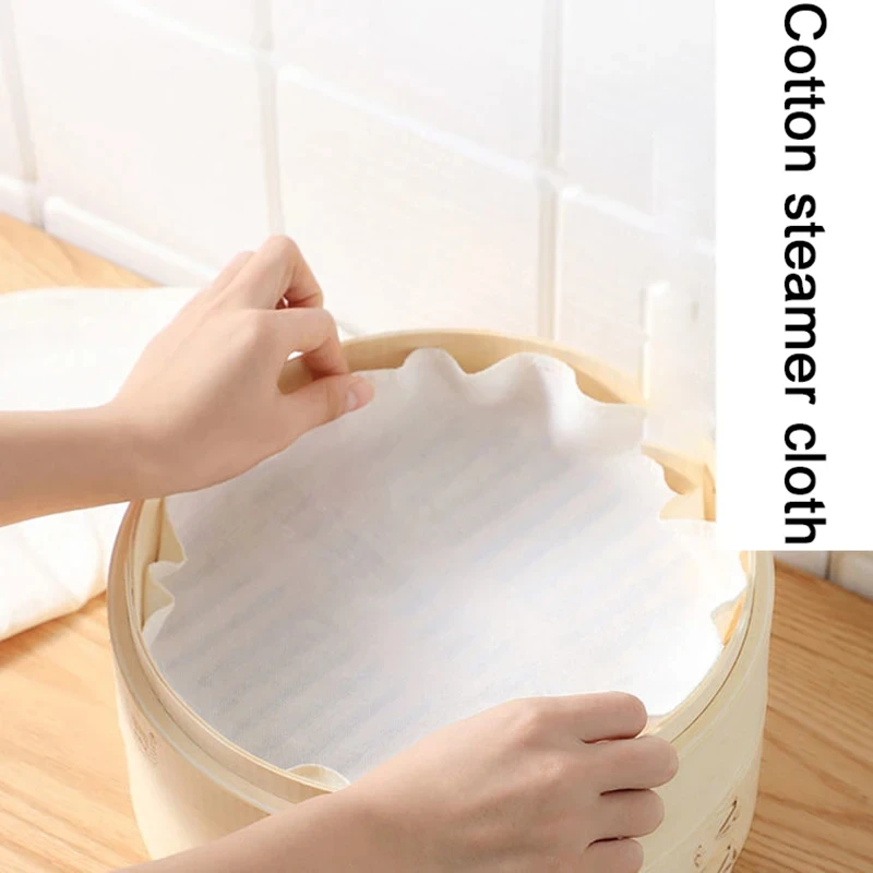 Pure Cotton Steamer Cloth 5Pcs 24/28/32CM Household Drawer Cloth Steamed Rice And Bun Mat Round Cotton Gauze Kitchen Steamer steamer cloth