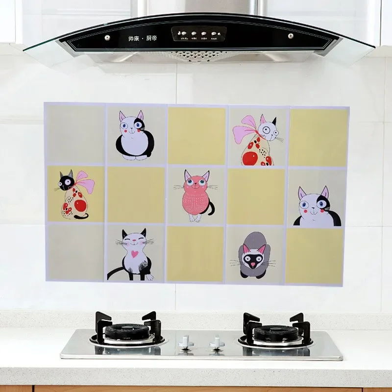 Wall Stickers Self-adhesive Grease Proof Kitchen Sticker Cooktop Heat Resistant Tile Wall Waterproof Wallpaper self adhesive stickers self adhesive wallpaper kitchen wall sticker adhesive wallpaper decorative tile stickers