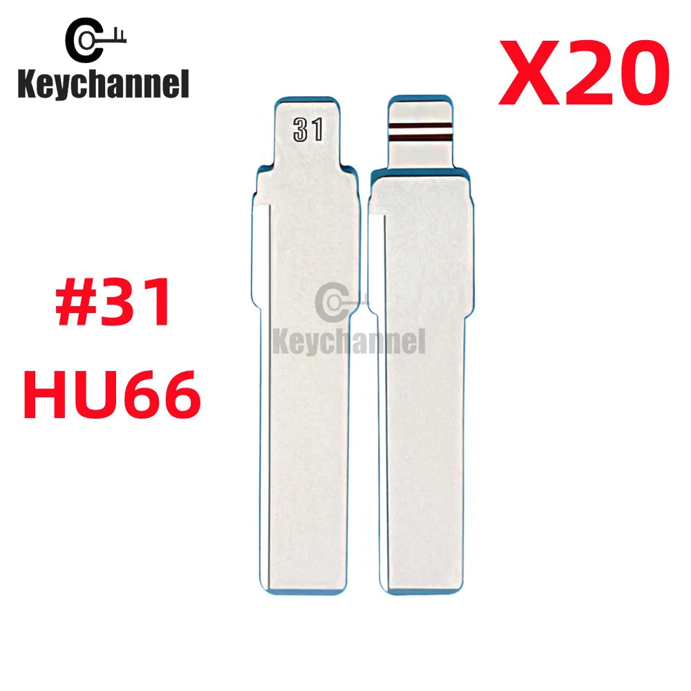 20PCS Car Key Blade 31# KD Blade Uncut HU66 Key Blade For Xhorse VVDI KD KEYDIY Remote For V-W Polo Tiguan Golf MK6 MK7 Passat
