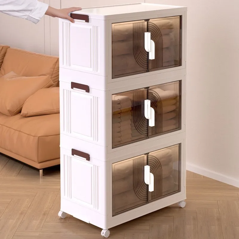 Foldable Multifunctional Color Blocking Cabinet For Home Use Living Room foldable cabinet