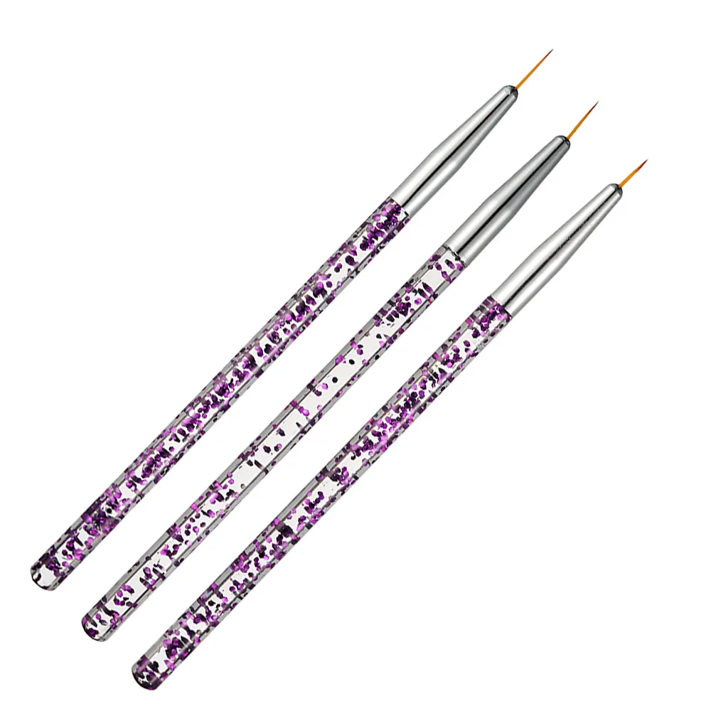 3Pcs French Stripe Nail Art Liner Brush Set Tips Ultra-thin Line Drawing  Pen Dual End UV Gel Painting Brushes Manicure Tools