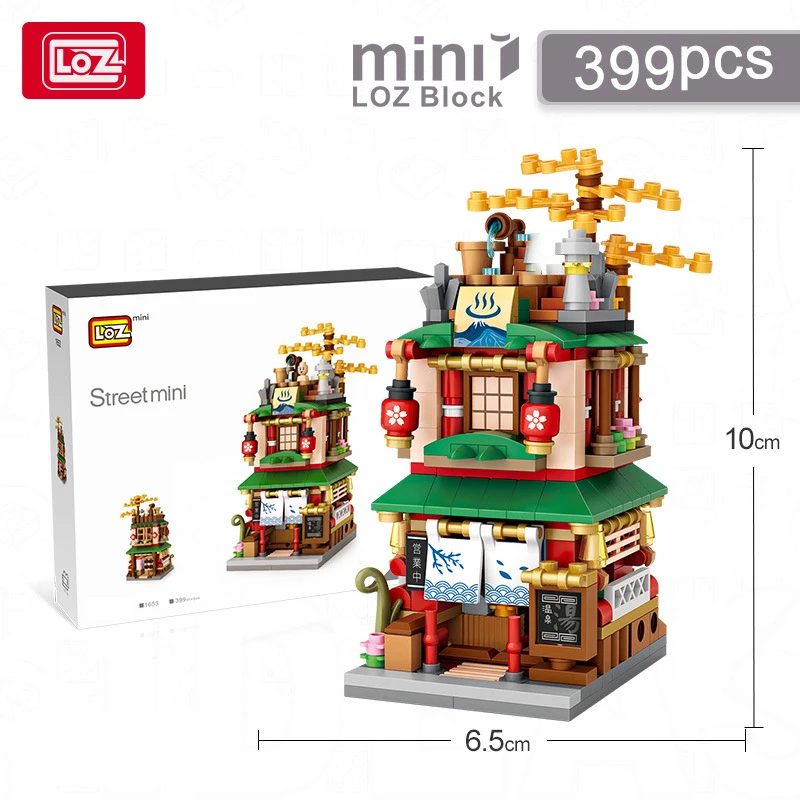 LOZ Mini Street View Series Japanese matcha shop Ramen Canteen Kimono shop Building house model Children's building blocks toys - Image 2