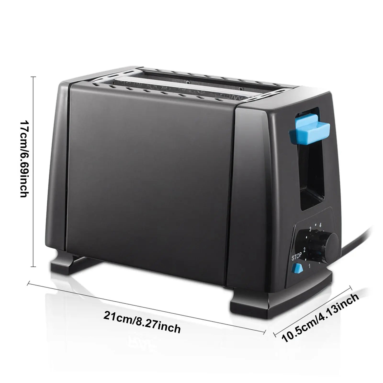 Electric Toaster, Kitchen Appliances, Compact, Sandwich Maker, Bread Maker, 2 Slice Toaster Machine for Puff Pastry Waffles