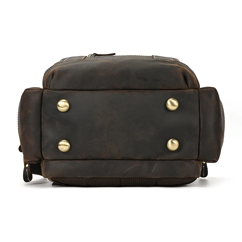 Leather College Backpack For Men