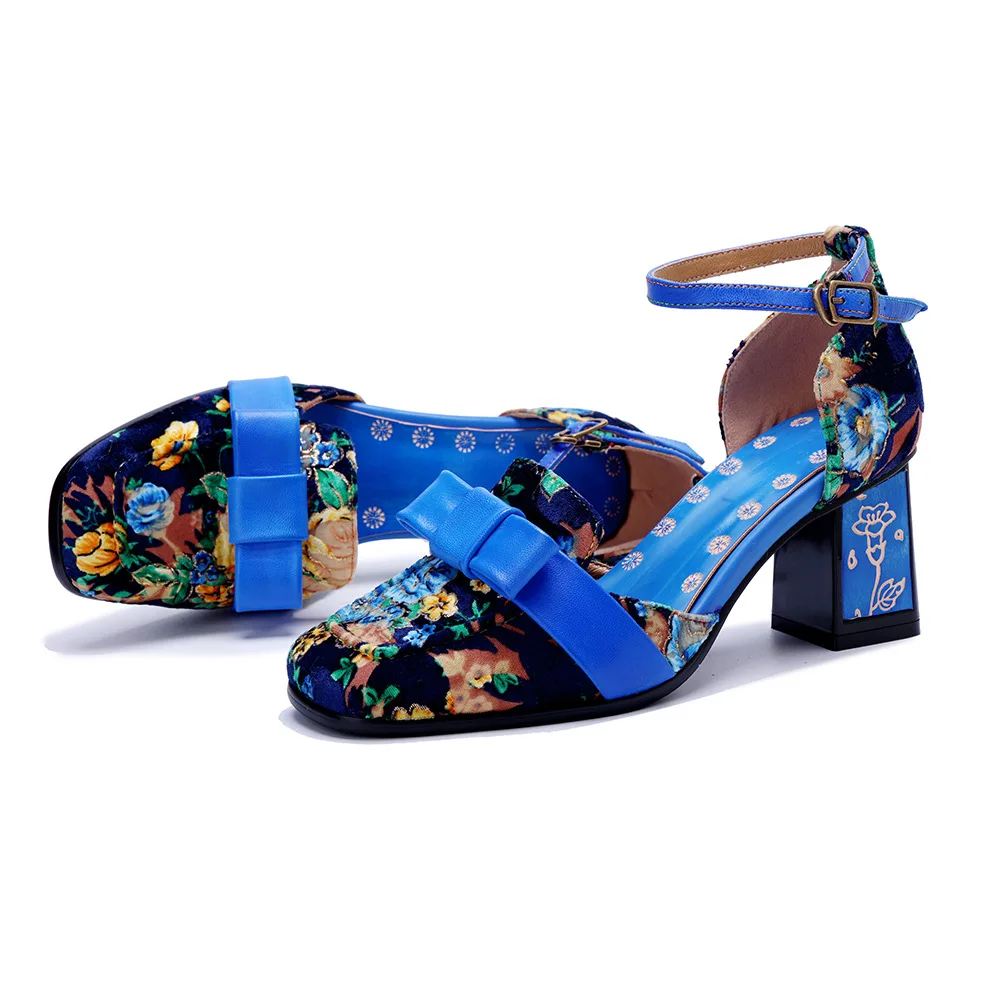 Socofy Raffan floral bow sandal 1
