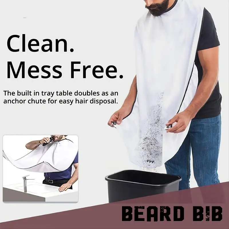 1Pcs Beard Apron Shave Shawl Cloth Waterproof Beard Bib with Strong Suction Cup-Non-Stick Shaving Cloth Kit for Men Cape C0029A beauty salon apron hairdressing bibs