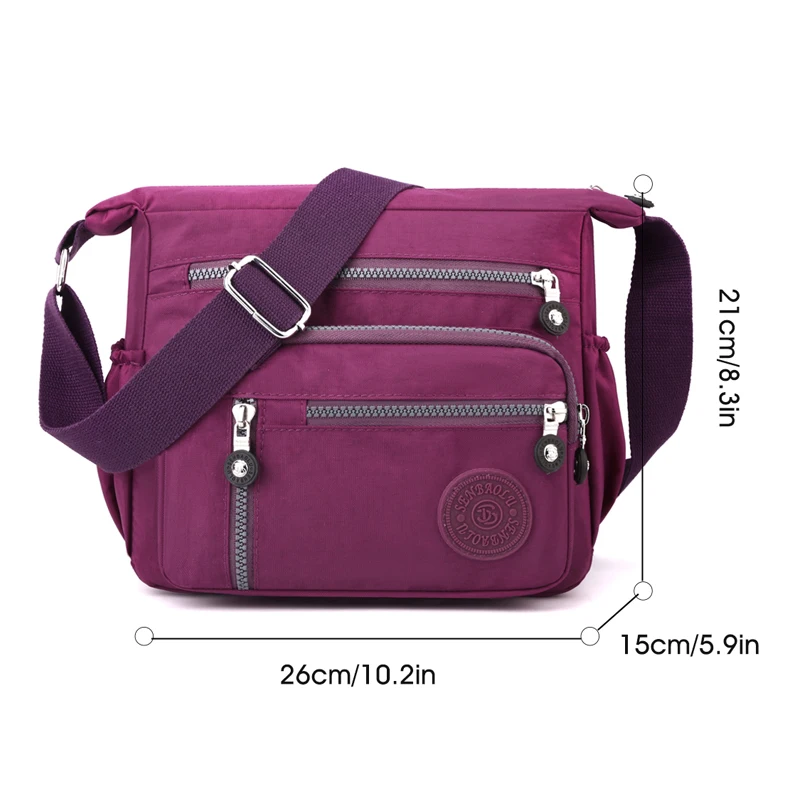 Women's crossbody bag - lightweight adjustable shoulder strap, multi pocket design, zipper closure, used for travel, shopping, d