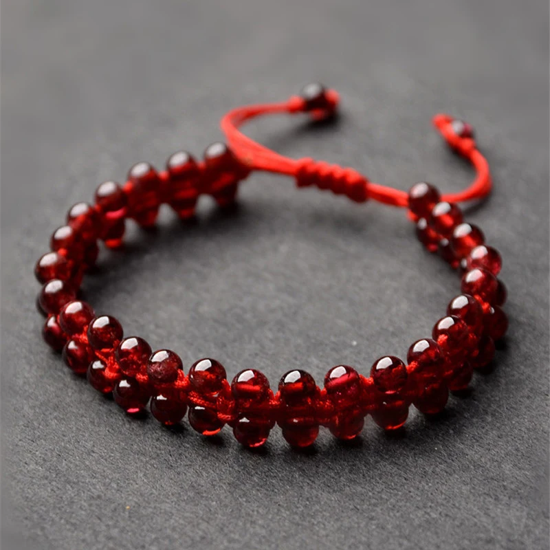 Garnet Bracelet | Buy Online Garnet Crystal Buddha Bracelet - Shubhanjali