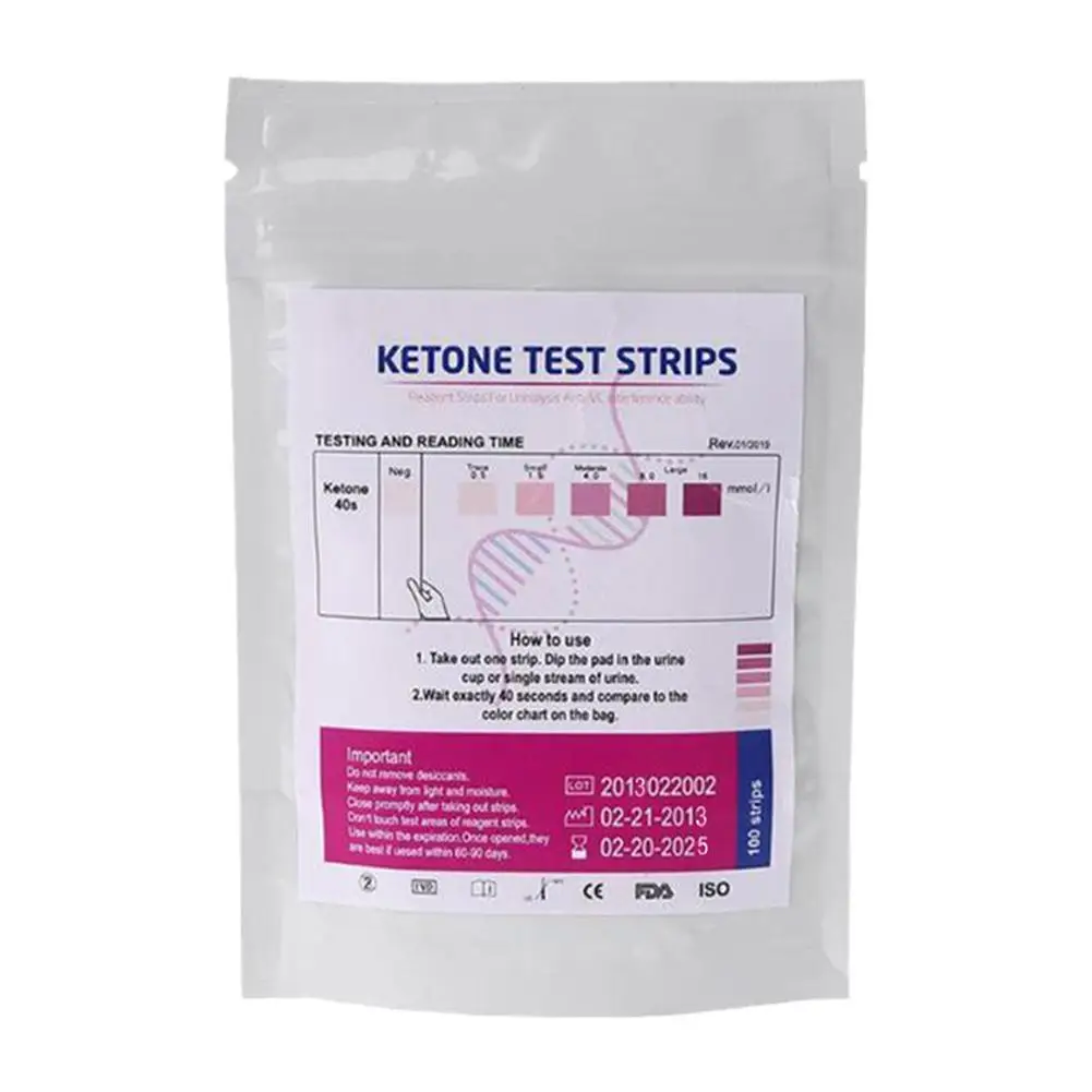Description Picture 6 of item1 Set 100pcs URS-1K Test Strips Ketone Reagent Testing Urine Anti-vc Urinalysis Home Ketosis Tests Analysis Professional Fast