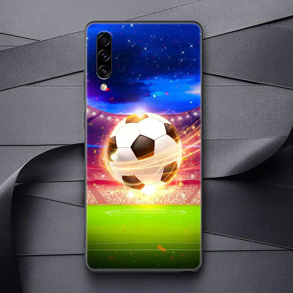 Football Silicone Case For Samsung Galaxy A57 A56 A55 A36 A35 A37 A26 A17 A07 A50 A50s A70 A80 A7 A9 2018 Cover Fire Soccer Ball