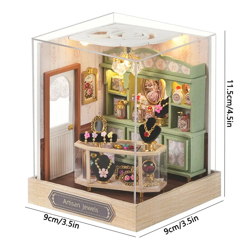Magical Wooden Dollhouse DIY Miniature Kit with Furniture and Decorative Elements