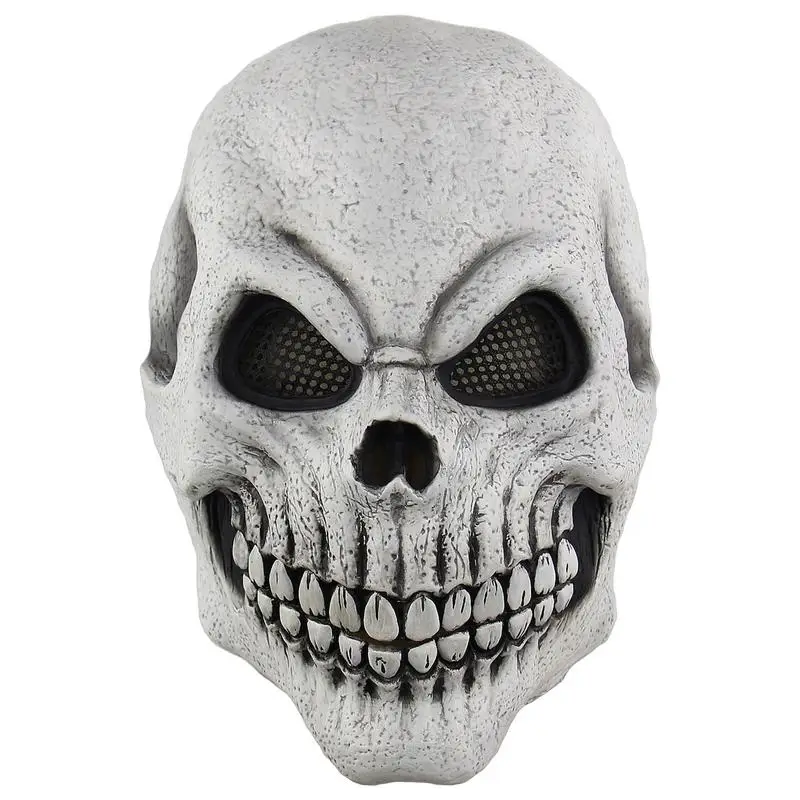 

Halloween Face Cover Creepy Full Head Skull Headwear Latex Costume Accessories Realistic Skeleton Head Cosplay Prop For Carnival