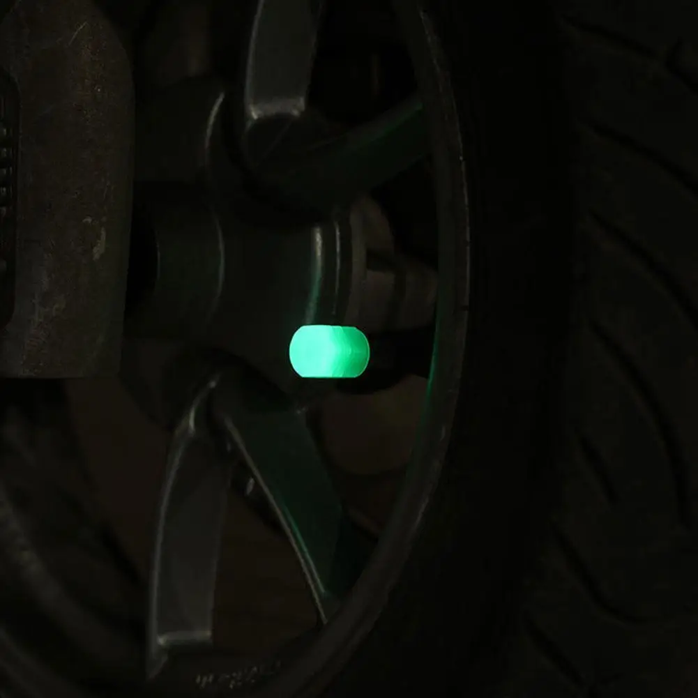 Lot De 4 Bouchons De Valve Luminescents Pour Pneus - Sécurité Et Déco, étanches, Taille Universelle (vert)