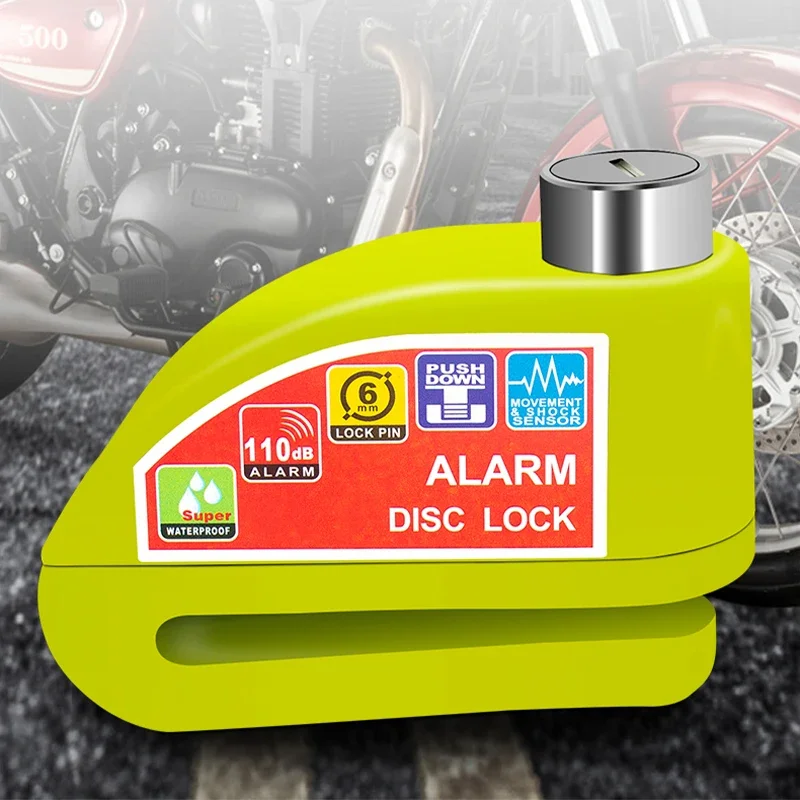 Motorcycle Disc Brake Lock Scooter Bicycle Alarm Waterproof Anti-Theft Aluminum Alloy