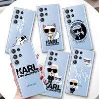 Art K-Karls Director-L-Lagerfeld Case for Samsung Galaxy S25 Edge S22 S23 S24 S20 Ultra S21 FE S10 Plus Transparent Phone Cover