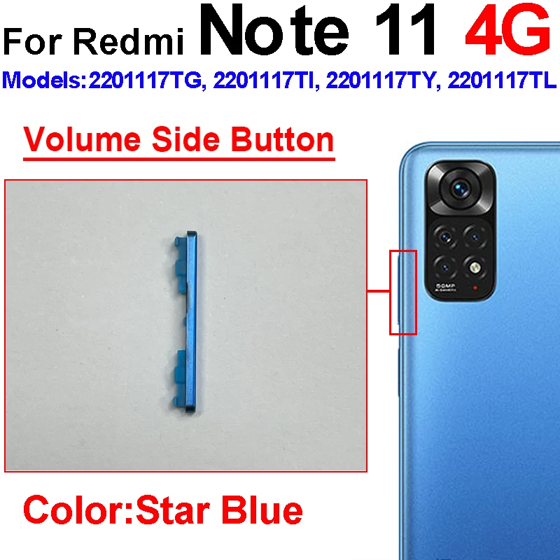 Up/Down Volume Side key For Xiaomi Redmi Note 11 11S Pro