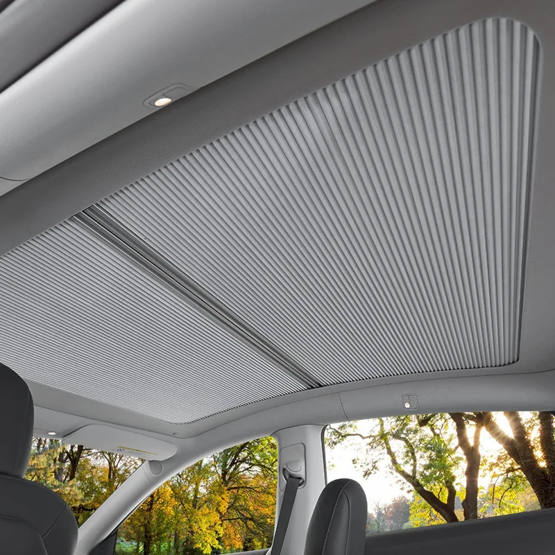 Für Tesla Modell 3 Dach Sonnenschutz Versenkbare Schiebedach Sonnenschirm Vorne  Hinten Dach Sonnenblende Schutz Änderung Zubehör 2023 - AliExpress
