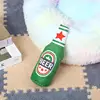 Dog Plush Toys Pet Squeaky Printed Beer Bottle Shape Toy Dog Bite-Resistant Clean Teeth Chew Toy Pet Supplies Interactive Toys 5