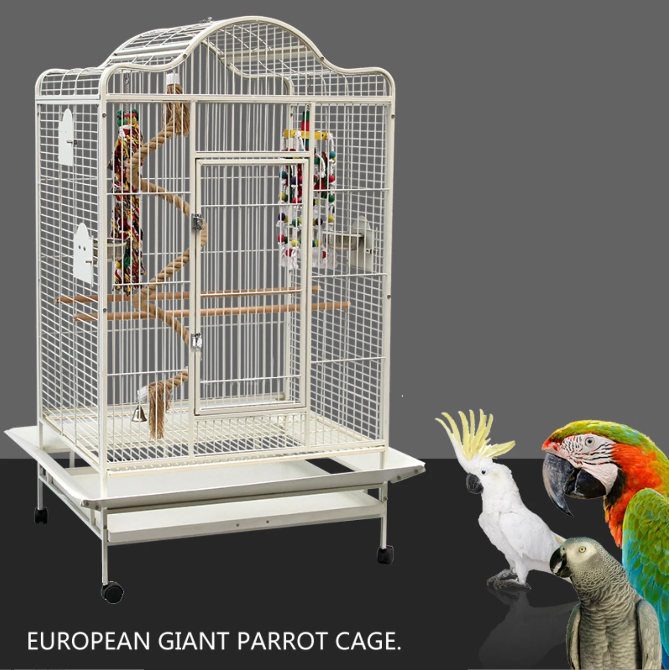 Kinghotpet Stainless Steel Large Cage For African Grey Parrot