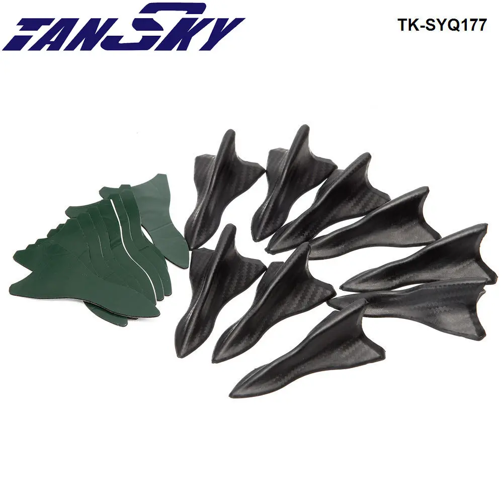 Carbon Fiber Universal Vortex Generators Roof Shark Fins Spoiler Wing Kit Tksyq177 Spoilers