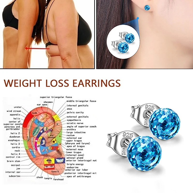 6/8mm Magnetic Slimming Earrings Lose Weight Body Relaxation Massage Slim Ear Studs Patch Health Jewelry Girls Gift