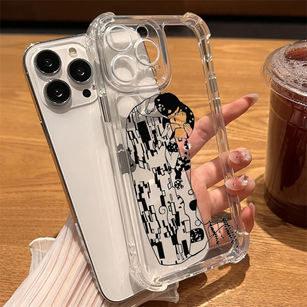 

Artistic Abstraction Shockproof Phone Case for iPhone 15 14 13 12 11 Pro Max Mini XR XSMax 7 8 Plus SE Clear Hard Back Coque