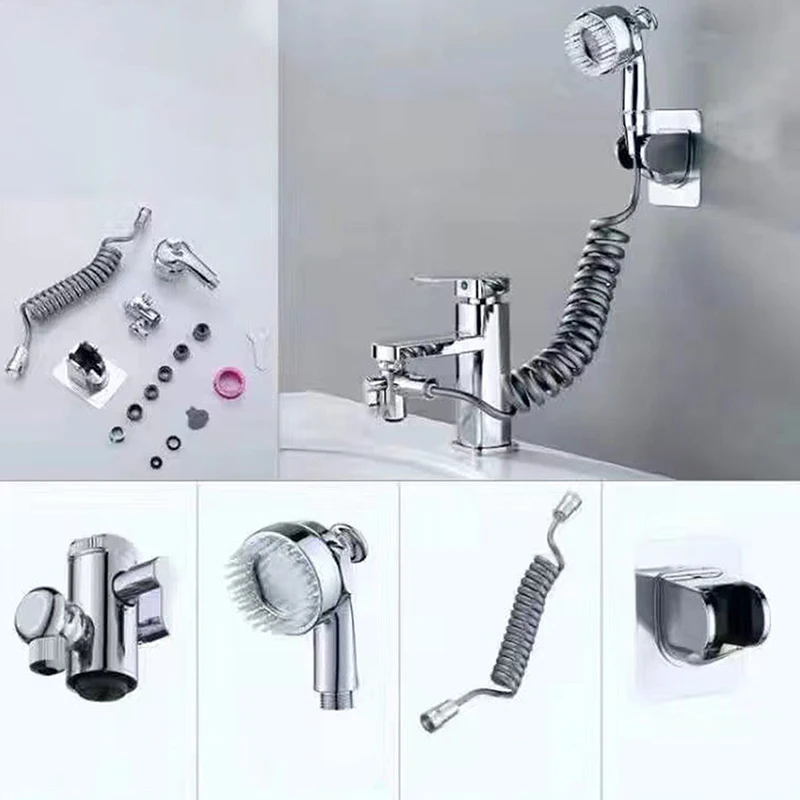 가정용 범용 수도꼭지, 3 in 1, 다기능 욕실 부착, 샤워헤드 구리, 360 ° 회전 수도꼭지, 신제품
