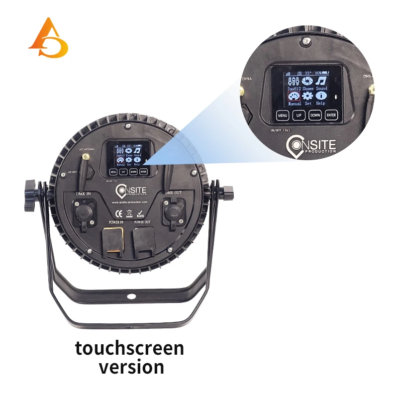 thumbnail image 1 of Luz LED Par impermeable RGBWA UV 6 en 1 de 12 x 18 W, control remoto DMX, aplicación WIFI, luz de escenario para DJ, discoteca, alimentada por batería, 1 of 5