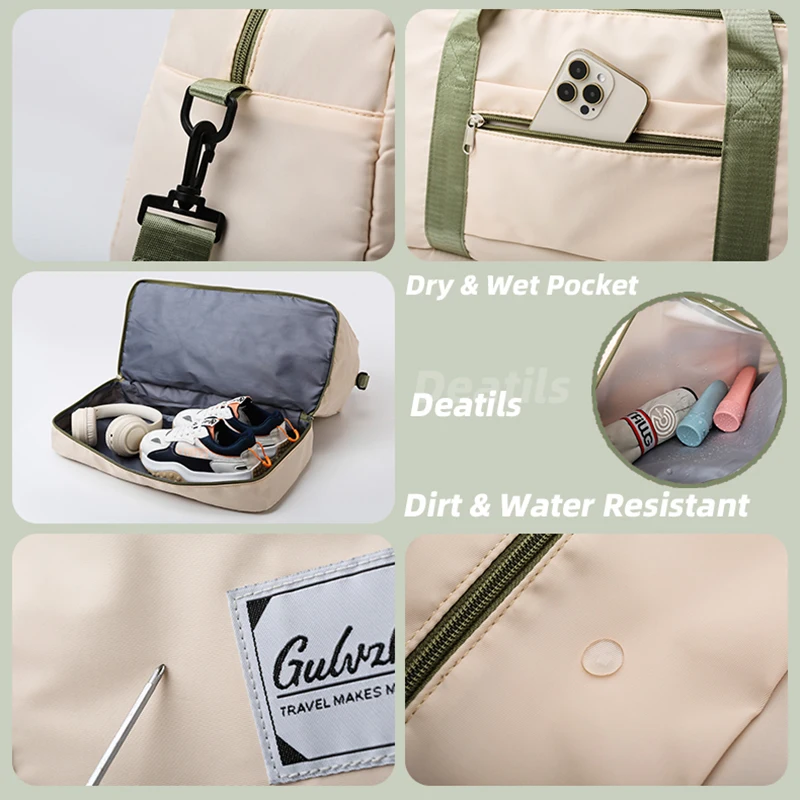 Large Capacity Wet Dry Separation Waterproof Gym Carryall Luggage Duffel Travel Bag Handbag With Independent Shoe Warehouse