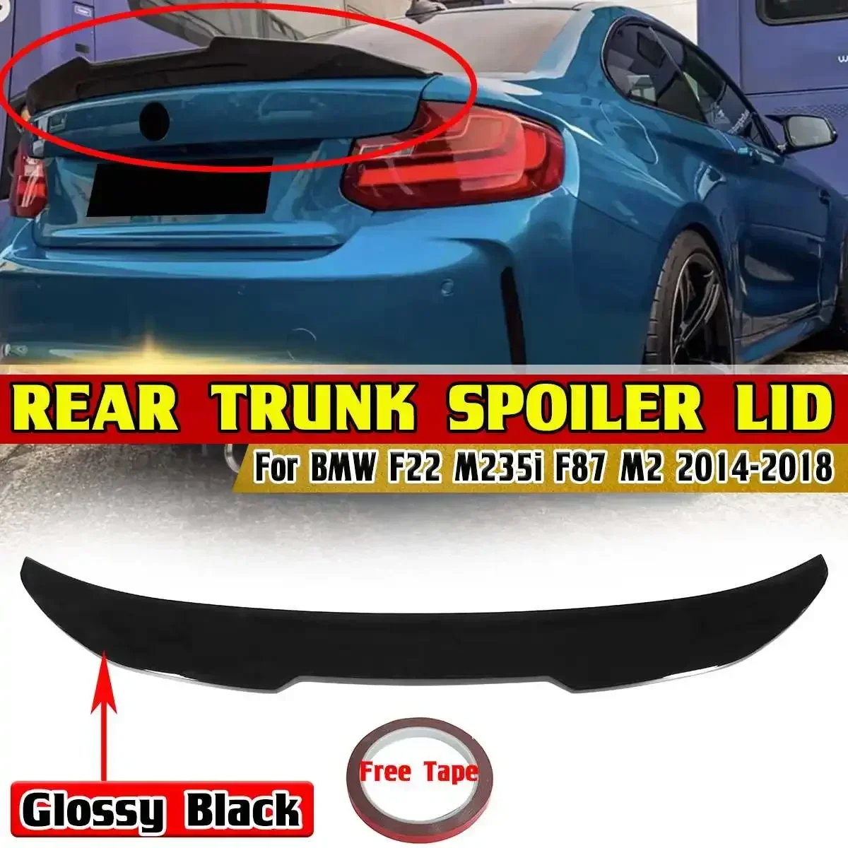 Nuovo M23 Psm Style Car Rear Trunk Lip Boot Wing Lip Per Bmw F22 M235I F87 M2 2014-2018 Car Rear Spoiler Wing Trunk Lip Body Kit