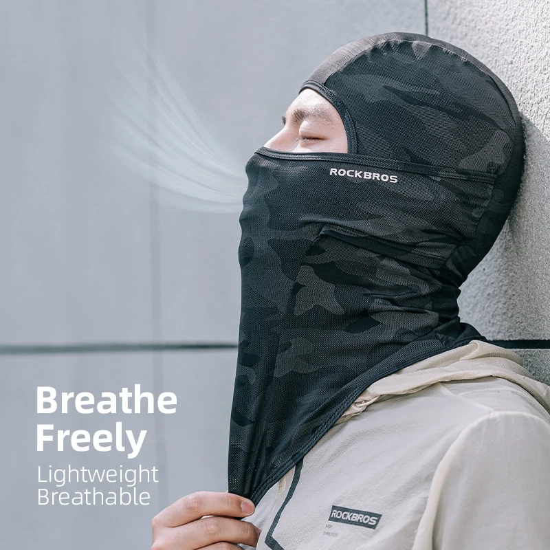 ROCKBROS Sun Protection Balaclava Men Women Electric Bicycle Motorcycle Full Face Mask Ice Silk Headgear Cycling Spring Summer 4