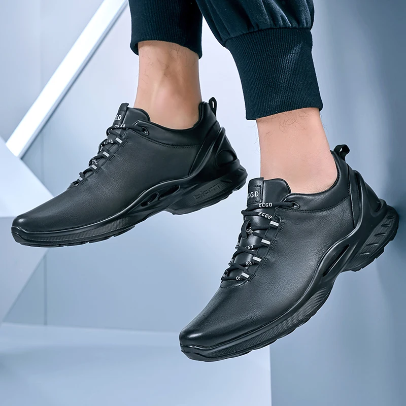Fashion Golf Shoes for Men Breathable Golf Training Shoes Comfortable Genuine Leather Casual Sneakers Low Top Golfer Footwear 6