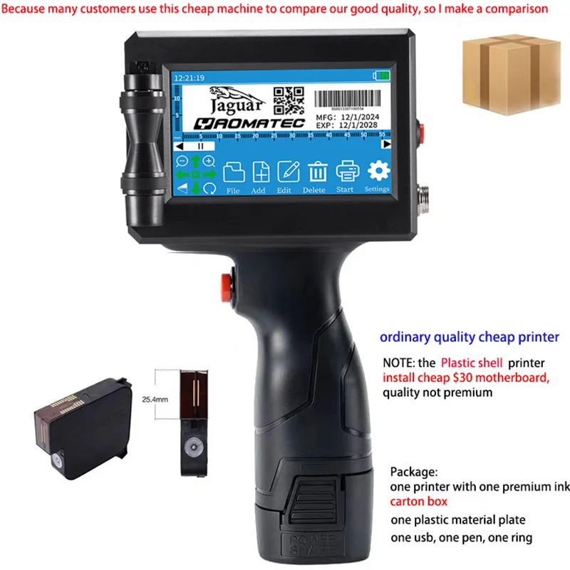 25.4mm QR Bar batch code variable date variable number logo expiry date lable po