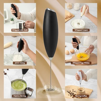 1PC Electric Egg Beater Milk Frother Cordless Handheld Coffee Cappuccino Frother Household Mini Whisk Mixer 1