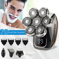 7D Electric Head Shaver for Bald Men High Quality Electric Men's Grooming Kit Cordless Waterproof LCD Head Shavers Rechargeable 1