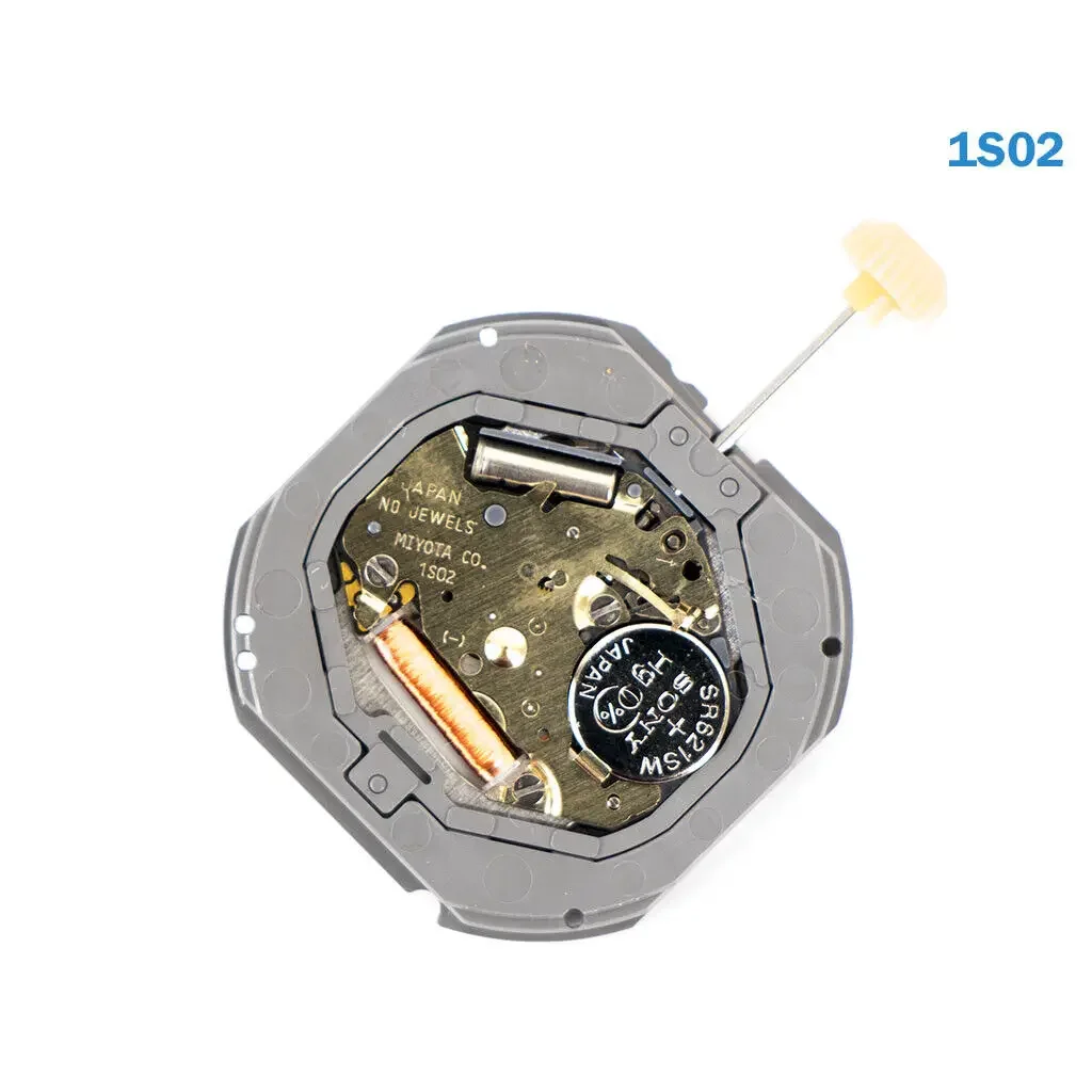 Miyota 1S02 Japanese Movement, White Date-Day Disk on 3, Quartz Movement.